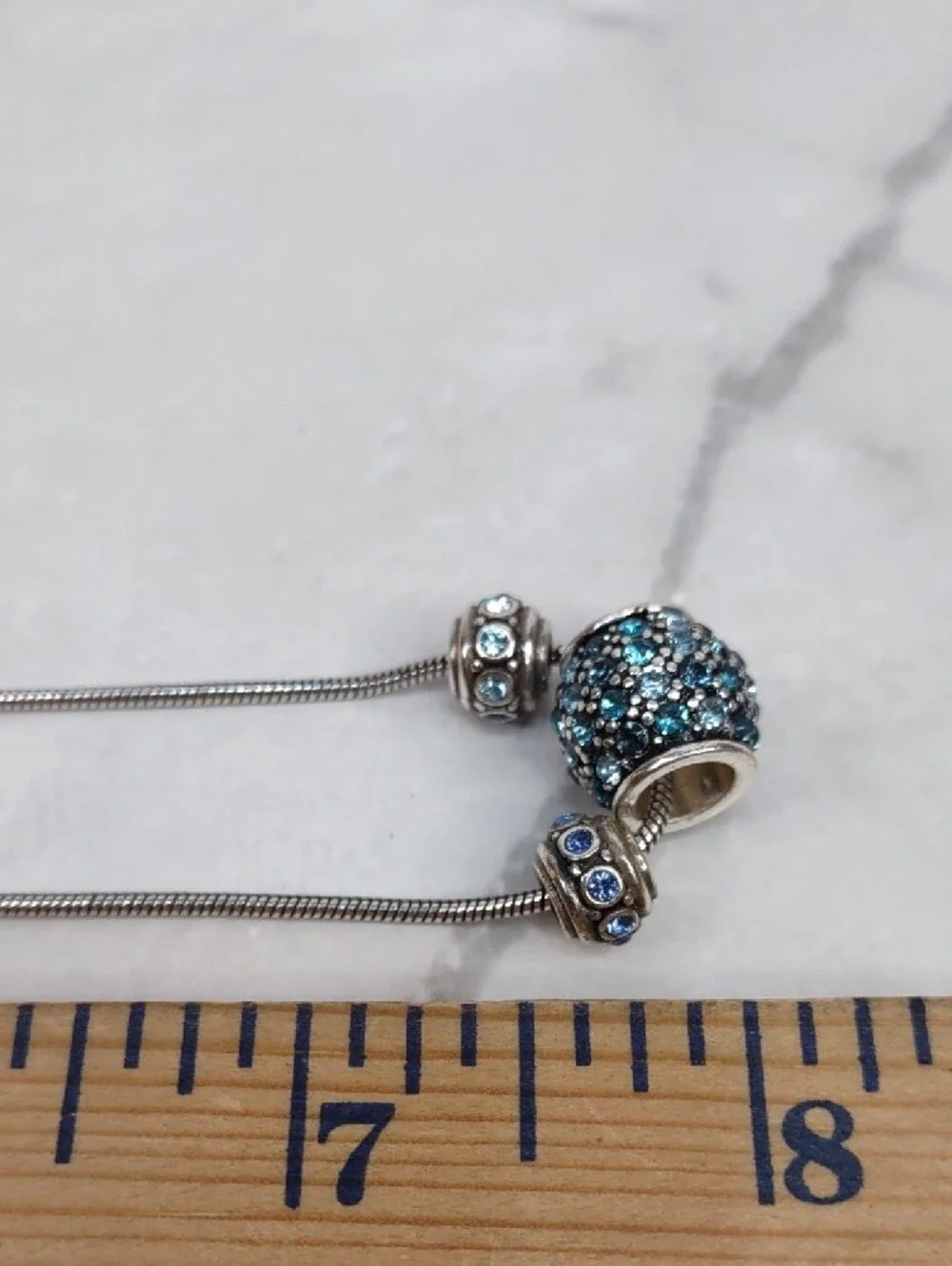 Brighton Blue Crystal Charm Bead Necklace